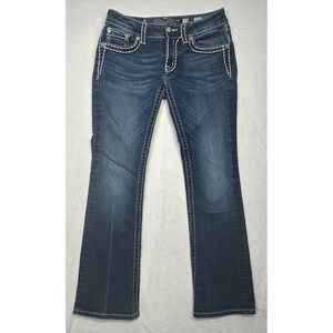 Miss Me Signature Bootcut Jeans Dark Wash Embroidered Rhinestone Mens Size 29
